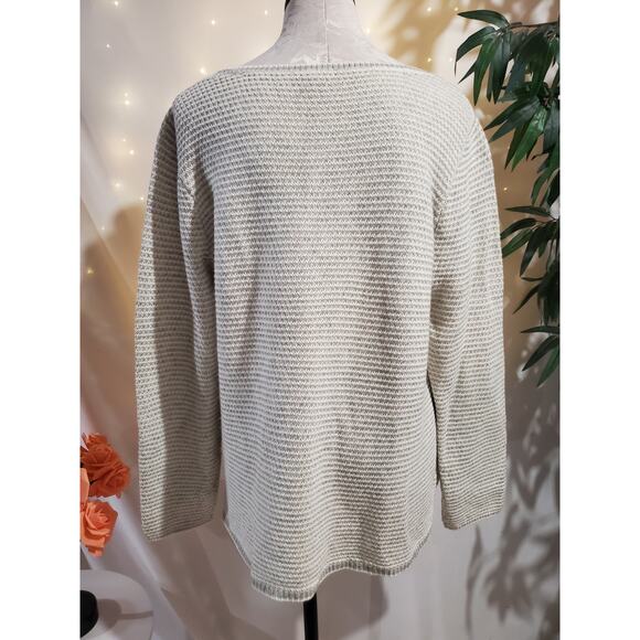 J. Crew Factory Chevron Stitch Boatneck Sweater Womens Size XL Wool Blend Knit - Picture 3 of 11